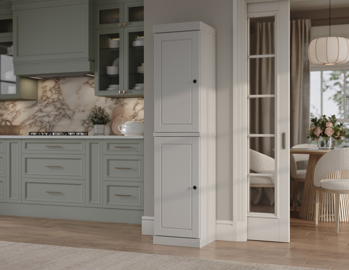 100% Solid Wood Kitchen Pantry Cabinet, Tall Freestanding Modular Storage with Raised Panel Doors, Adjustable Shelves, 16.5" W x 71.5" H