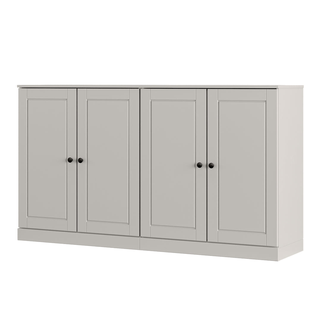 100% Solid Wood Sideboard Buffet with Raised Panel Doors & 4 Drawers, Credenza Server for Dining Room Storage, 64" W x 35.75" H