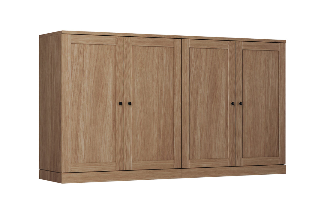 Premium 100% Solid European Oak Hardwood Modular Dining Room Sideboard with Shaker Doors – 64" Wide, 35.75" Tall