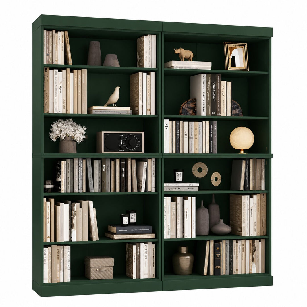 100% Solid Wood Tall Modular Bookcase Cabinet with 12 Adjustable Shelves, Open Display Storage Bookshelf, 64" W x 71.5" H