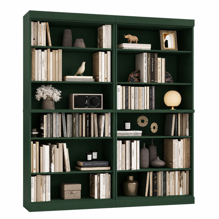 100% Solid Wood Tall Modular Bookcase Cabinet with 12 Adjustable Shelves, Open Display Storage Bookshelf, 64" W x 71.5" H