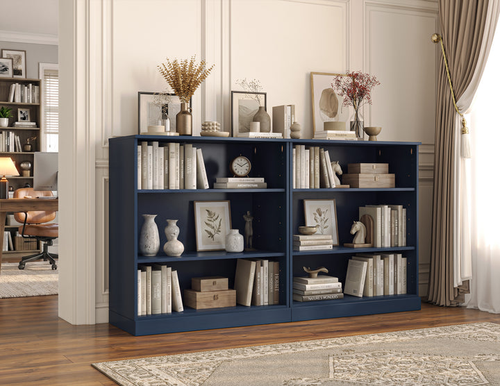 100% Solid Wood 6-Shelf Bookcase Cabinet with Open Storage and Adjustable Shelves, Display Bookshelf, 64" W x 35.75" H