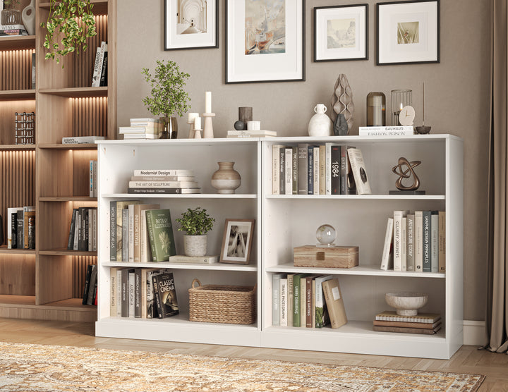 100% Solid Wood Freestanding Modular 6-Shelf Bookcase Cabinet with Open Adjustable Shelves, Display Storage Bookshelf, 64" W x 35.75" H