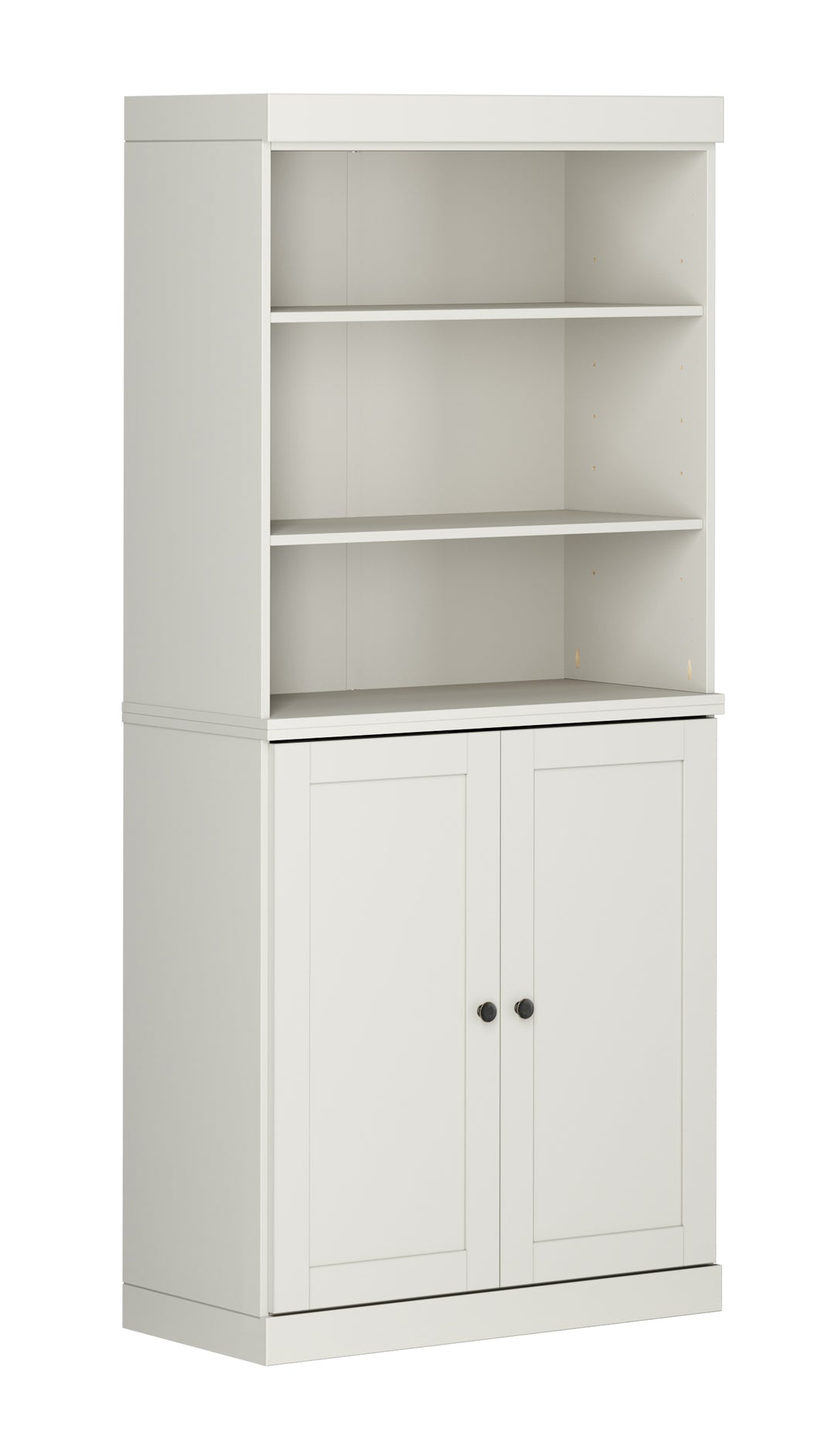 100% Solid Wood Tall Modular Bookcase Cabinet with Doors & Open Shelves, Storage Display Bookshelf with Adjustable Shelves, 32" W x 71.5" H