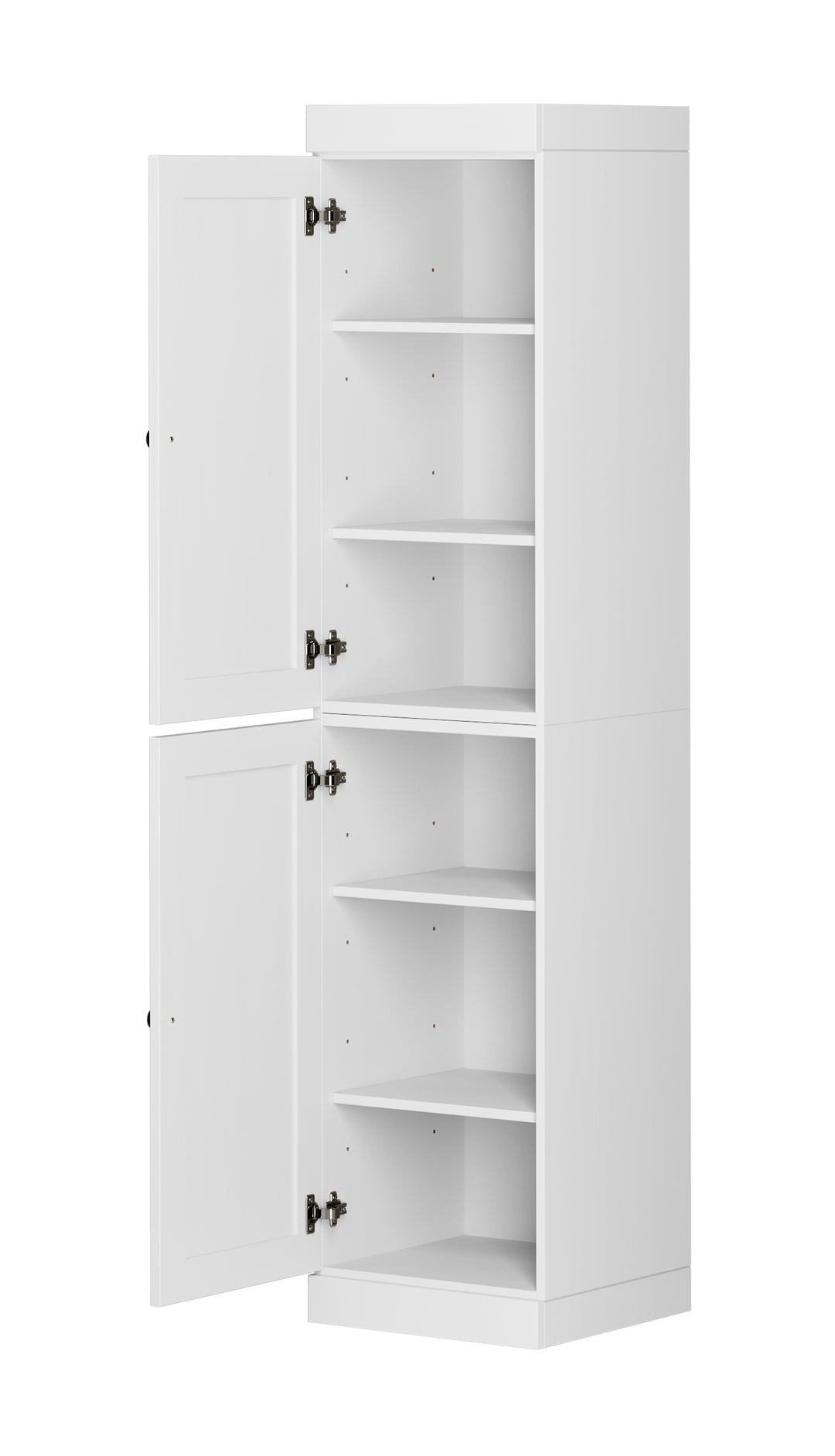 100% Solid Wood 16.5" Pantry Cabinet, 2 Shaker Wood Doors