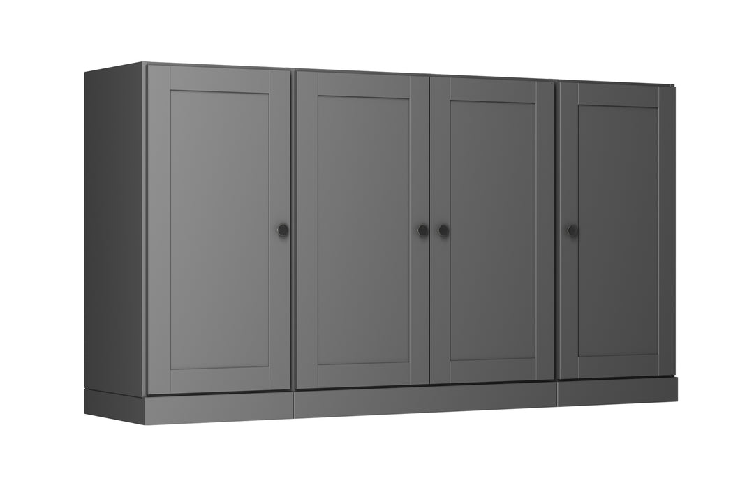 100% Solid Brazilian Pine Wood Sideboard, Shaker Doors, Adjustable Shelves, 65" Wide, 35.75" Tall