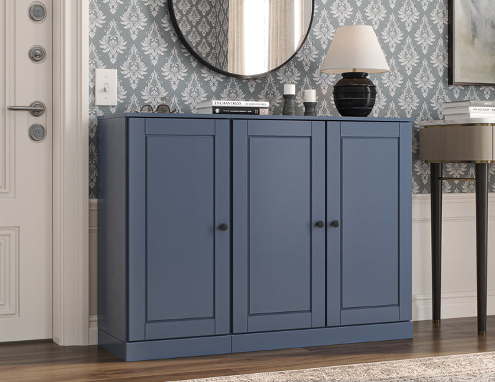 100% Solid Wood Shoe Storage Cabinet with Raised Panel Doors, Adjustable Shelves, Space Saving Modular Entryway Organizer, 48.5" W x 35.75" H