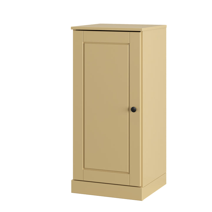 100% Solid Wood Narrow Shoe Storage Cabinet with Raised Panel Door, Adjustable Shelves, Space Saving Stackable Organizer, 16.5" W x 35.75" H