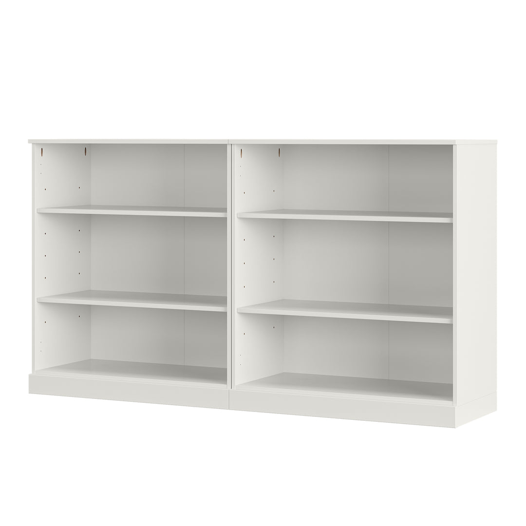 100% Solid Wood Freestanding Modular 6-Shelf Bookcase Cabinet with Open Adjustable Shelves, Display Storage Bookshelf, 64" W x 35.75" H
