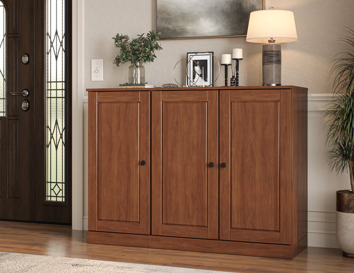 100% Solid Wood Shoe Storage Cabinet with Raised Panel Doors, Adjustable Shelves, Space Saving Modular Entryway Organizer, 48.5" W x 35.75" H