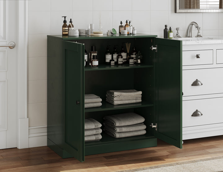 100% Solid Wood 32" Bathroom Cabinet with Shaker Wood Doors