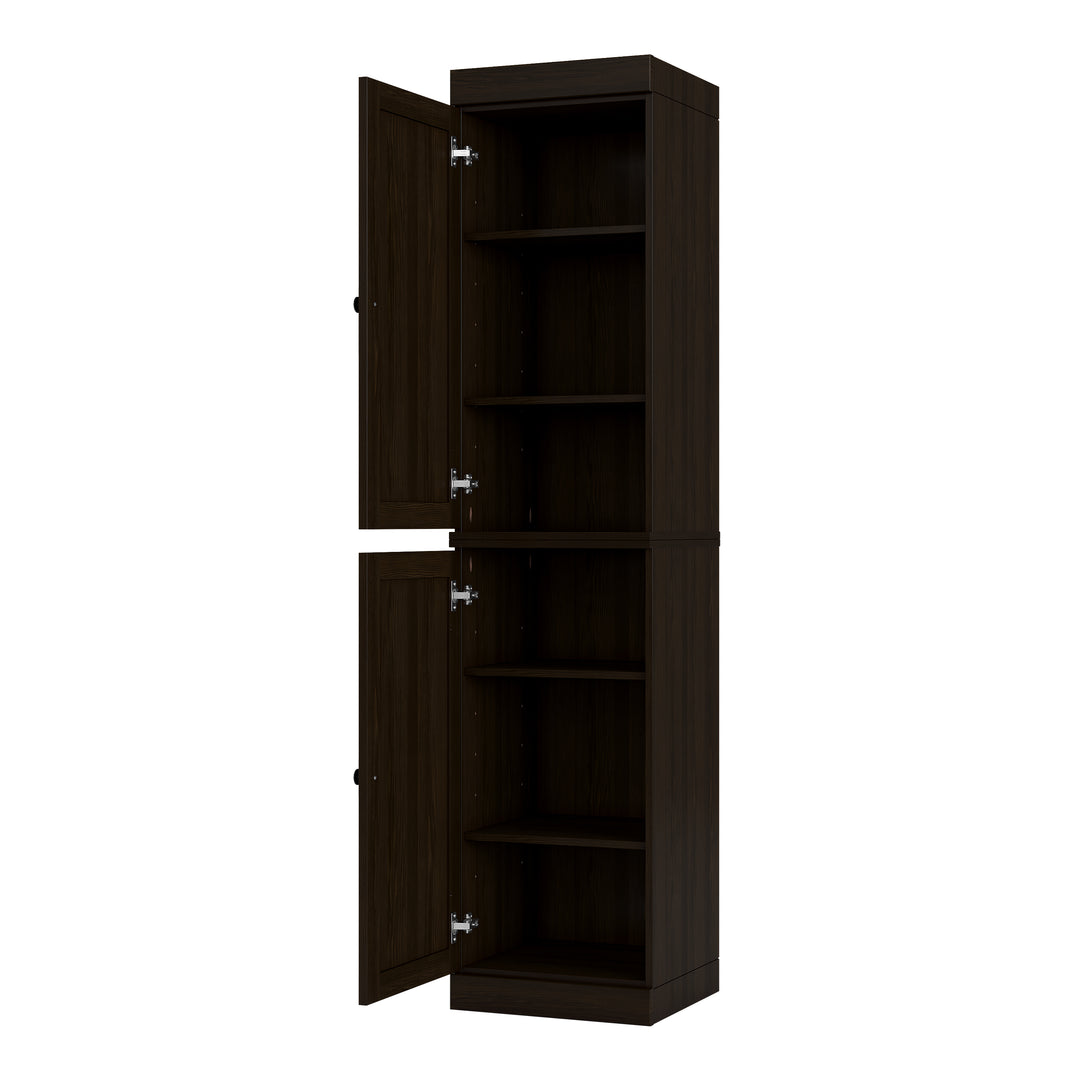 100% Solid Wood Tall Freestanding Modular Bathroom Linen Storage Cabinet with Shaker Doors, Adjustable Shelves, 16.5" W x 71.5" H