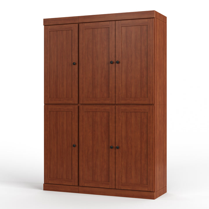 100% Solid Wood 48.5" Pantry Cabinet, Shaker Wood Doors, 2-Drawers