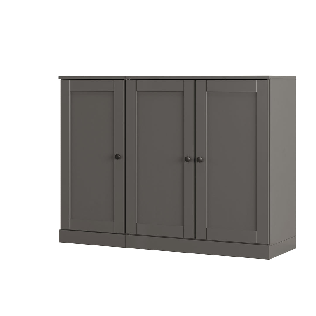 100% Solid Wood Shoe Storage Cabinet with Shaker Doors, Adjustable Shelves, Space Saving Modular Entryway Organizer, 48.5" W x 35.75" H