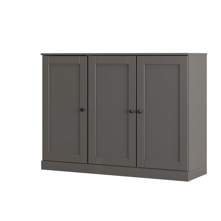 100% Solid Wood Shoe Storage Cabinet with Shaker Doors, Adjustable Shelves, Space Saving Modular Entryway Organizer, 48.5" W x 35.75" H