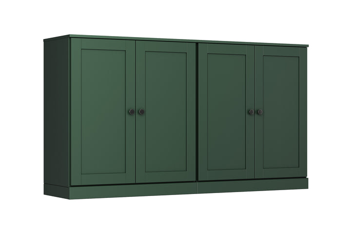 100% Solid Brazilian Pine Wood 64" Sideboard with Shaker Doors, 4-Drawers and Adjustable Shelves