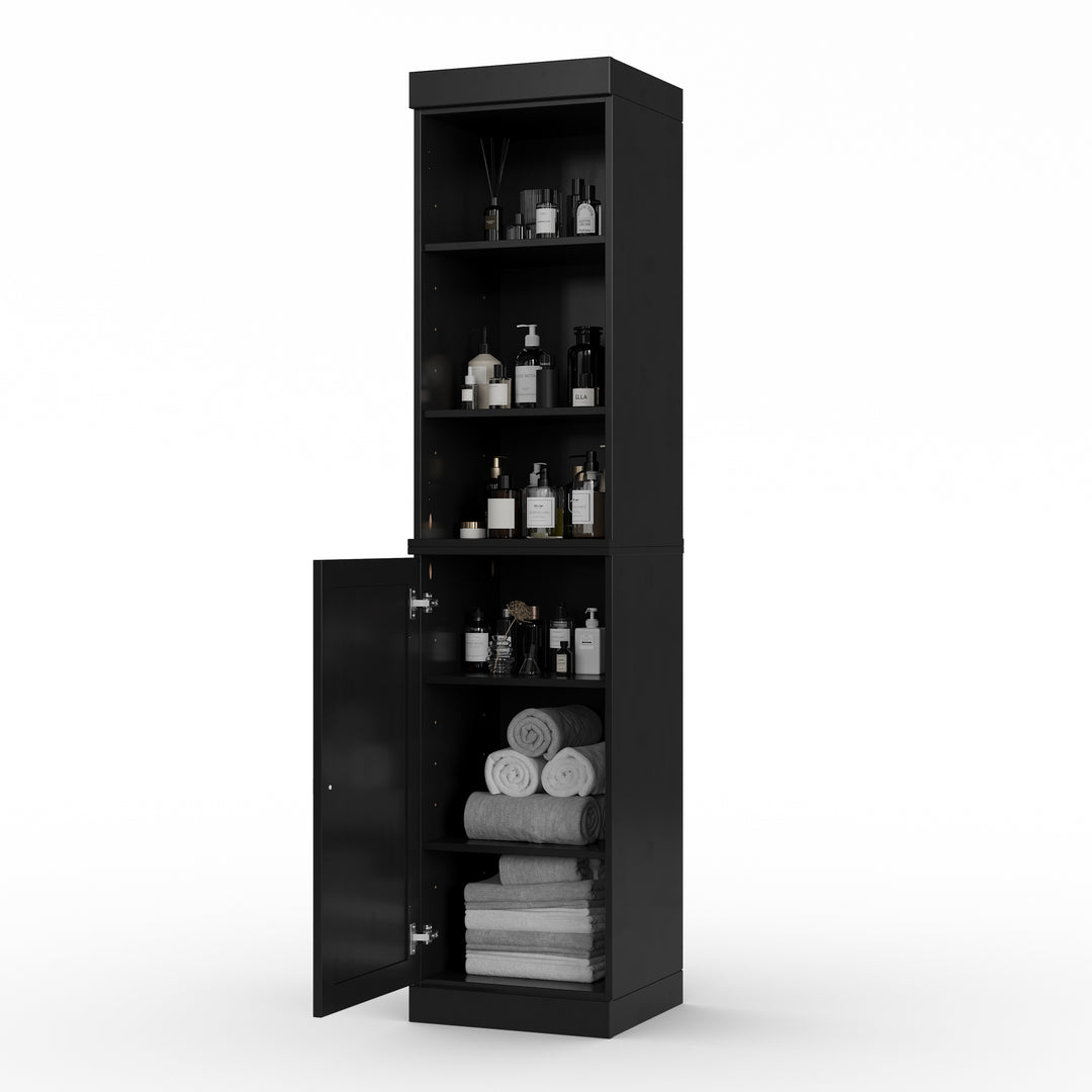 100% Solid Wood 16.5" Tall Bathroom Storage Cabinet , Shaker Door, Adjustable Shelves