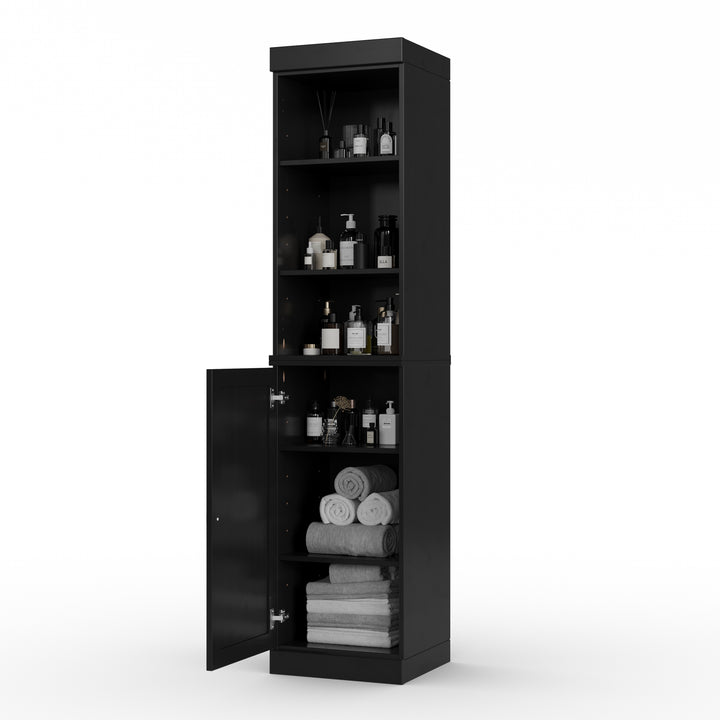 100% Solid Wood 16.5" Tall Bathroom Storage Cabinet , Shaker Door, Adjustable Shelves