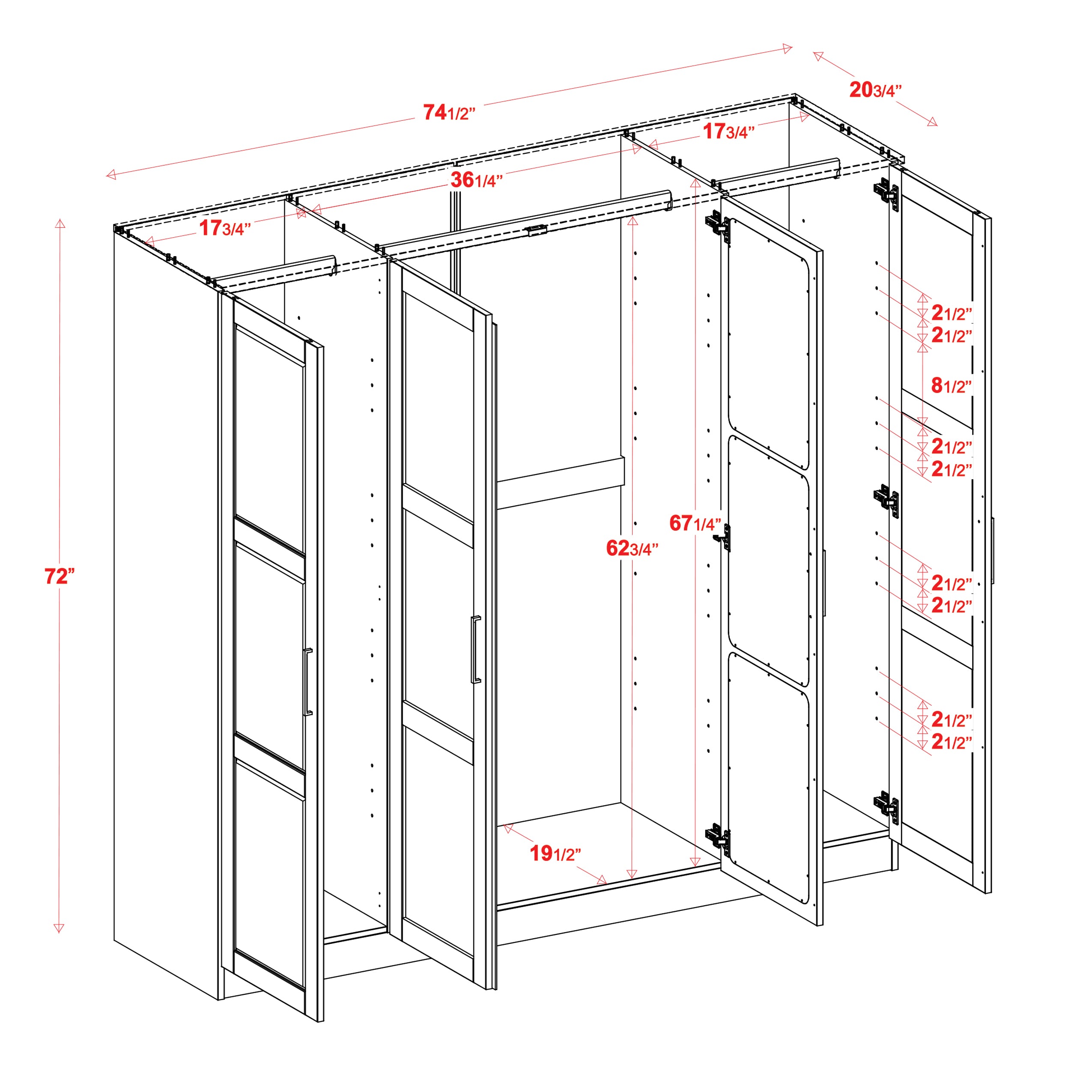 Cosmo 4 Door Wardrobe In Solid Brazilian Pine – Palace Imports