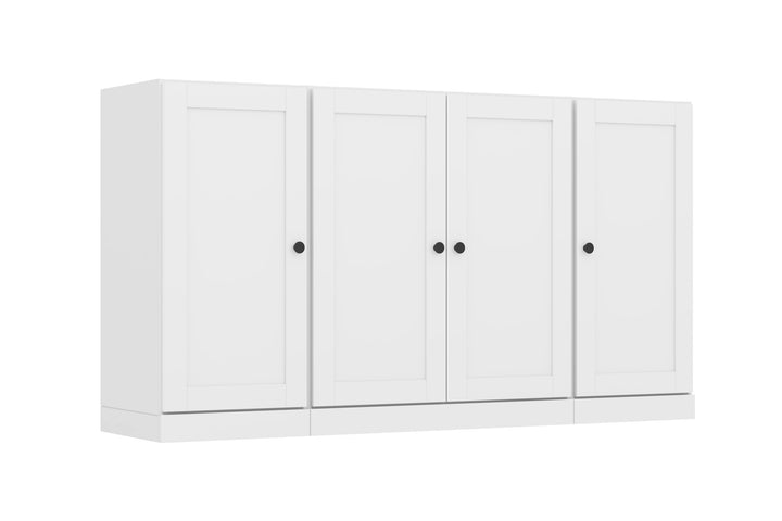 100% Solid Brazilian Pine Wood Sideboard, Shaker Doors, Adjustable Shelves, 65" Wide, 35.75" Tall