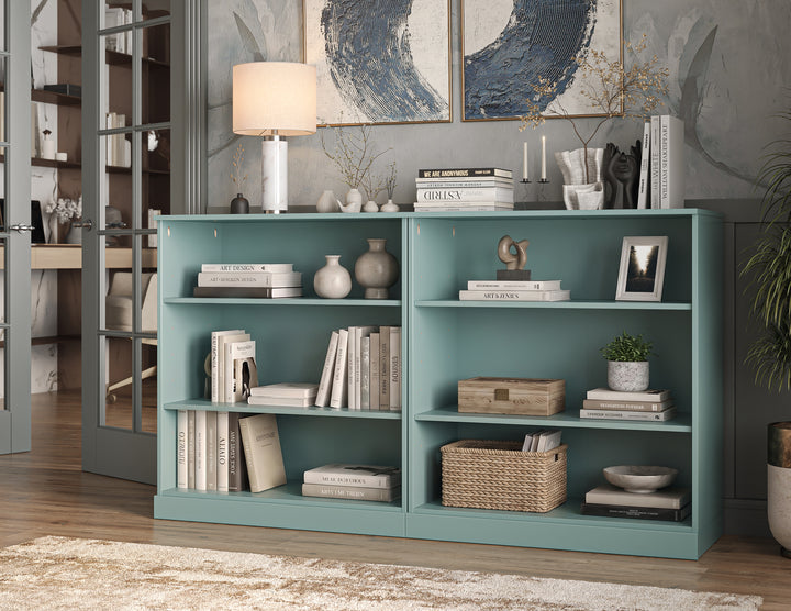 100% Solid Wood 6-Shelf Bookcase Cabinet with Open Storage and Adjustable Shelves, Display Bookshelf, 64" W x 35.75" H