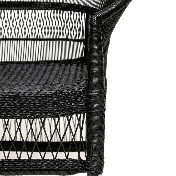 100% Handwoven Natural Rattan 3-Piece Indoor Seating Set with 2 Chairs and Loveseat, Solid Wood Frame, Boho Farmhouse, Authentic African Craftsmanship