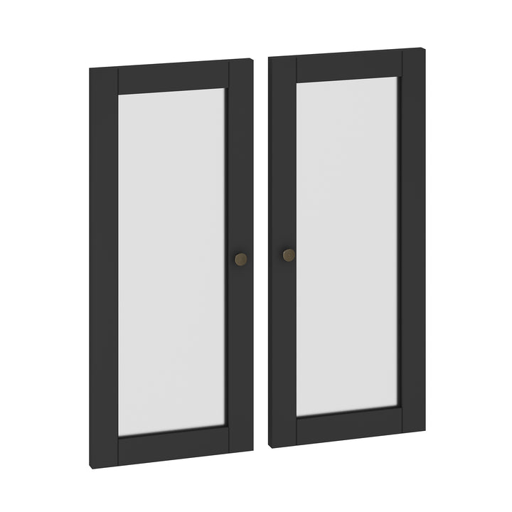100% Solid Wood Modular Frosted Glass Double Door Kit