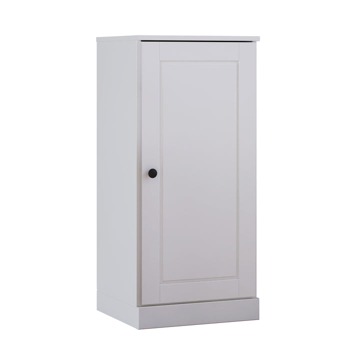 100% Solid Wood Bathroom Storage Cabinet, Raised Panel Door, 4 Drawers, Adjustable Shelves, 16.5" Wide, 35.75" Tall