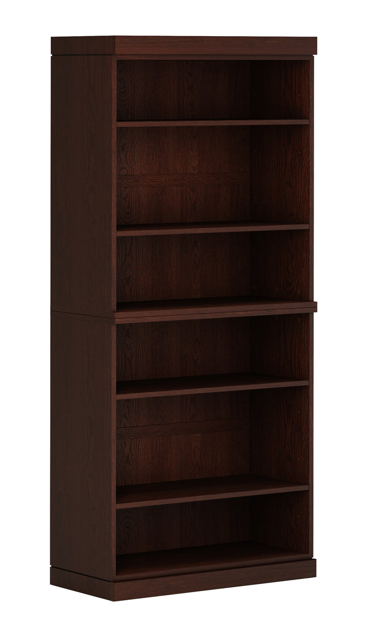 Premium 100% Solid European Oak Hardwood 6-Shelf Modular Bookcase – 32" Wide, 71.5" Tall