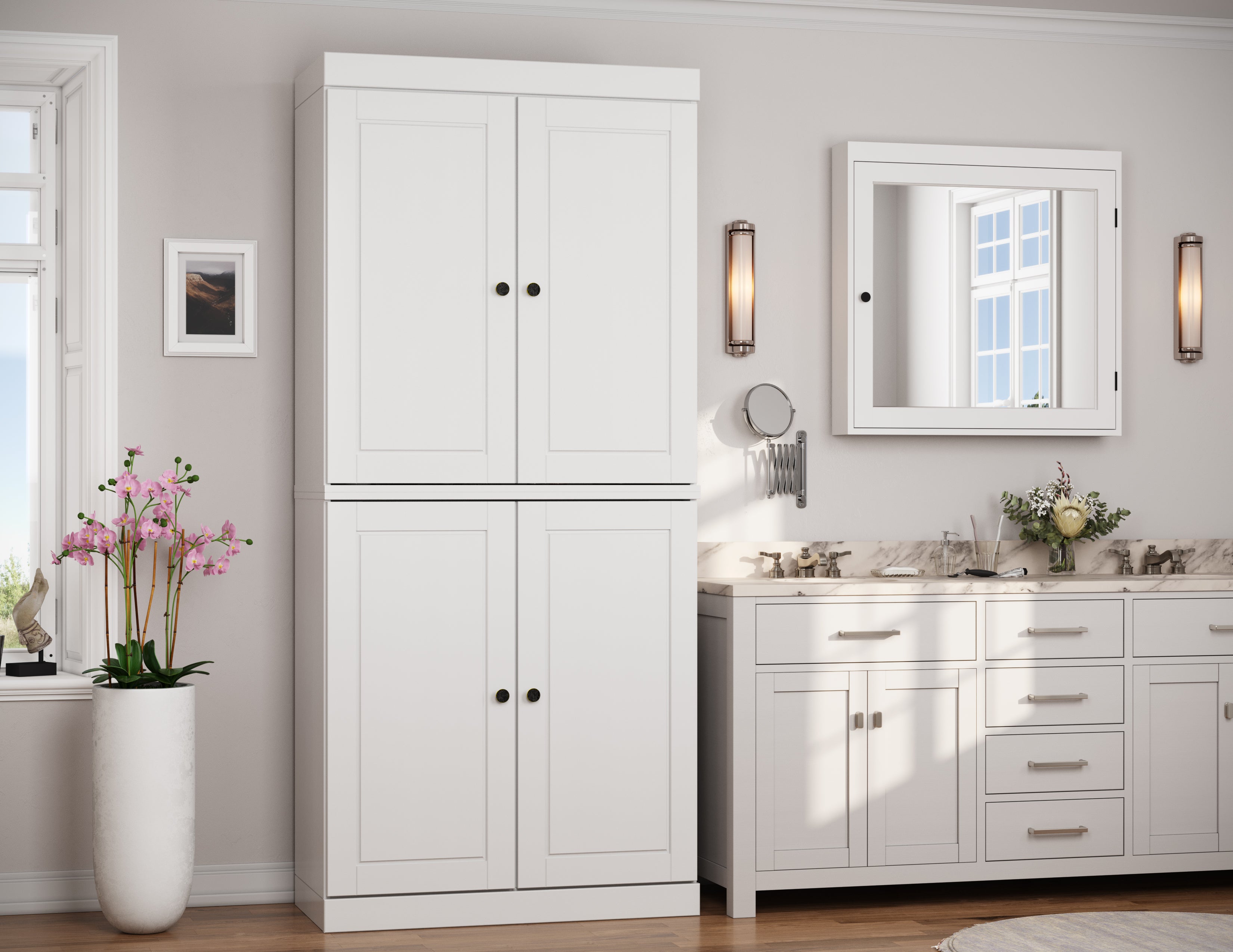 Bath Storage Cabinet バスルームキャビネット アメリカ　家具 100% Solid Wood 32