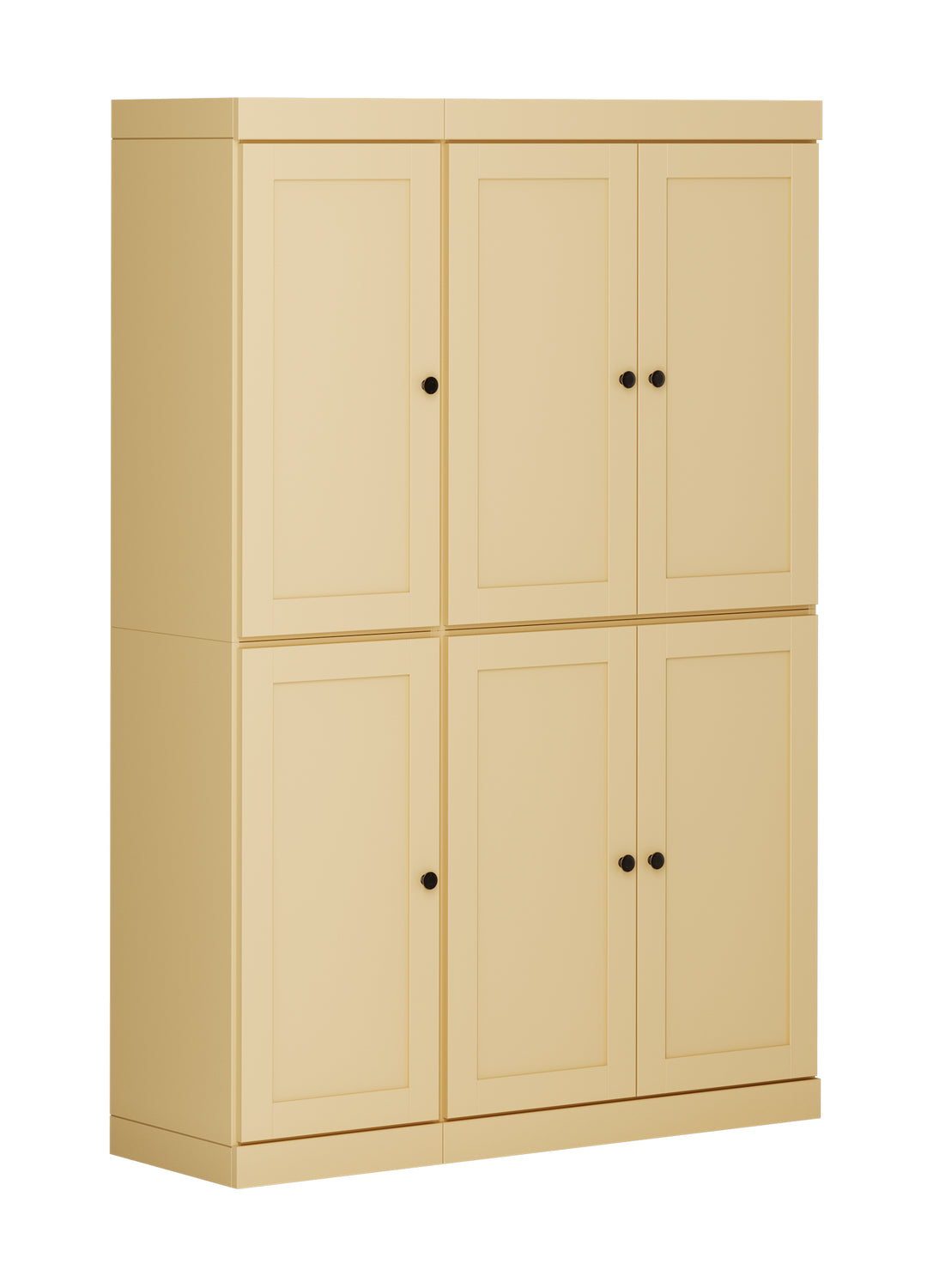 100% Solid Wood 48.5" Pantry Cabinet, Shaker Wood Doors