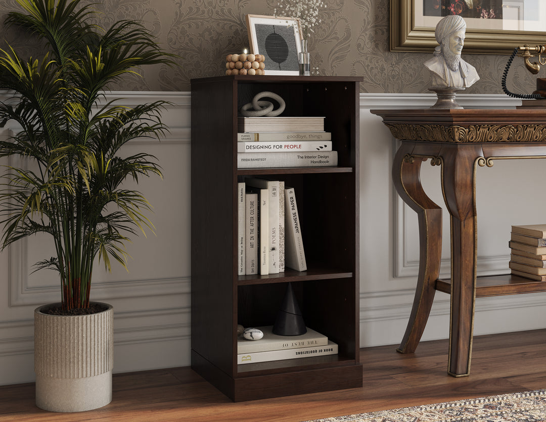 Premium 100% Solid European Oak Hardwood 3-Shelf Modular Bookcase – 16" Wide, 35.75" Tall