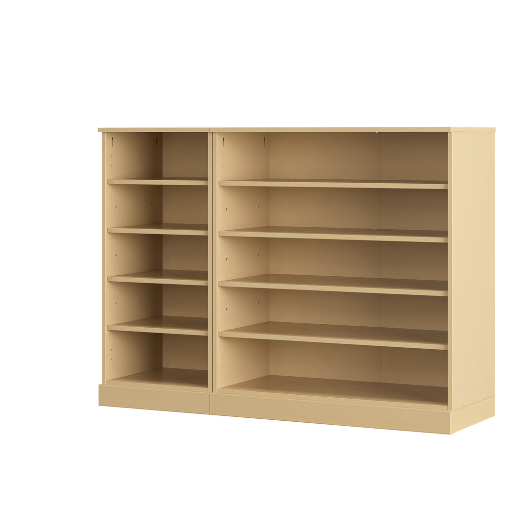 100% Solid Wood Open Shoe Storage Cabinet with Adjustable Shelves, Space Saving Modular Entryway Organizer, 48.5" W x 35.75" H