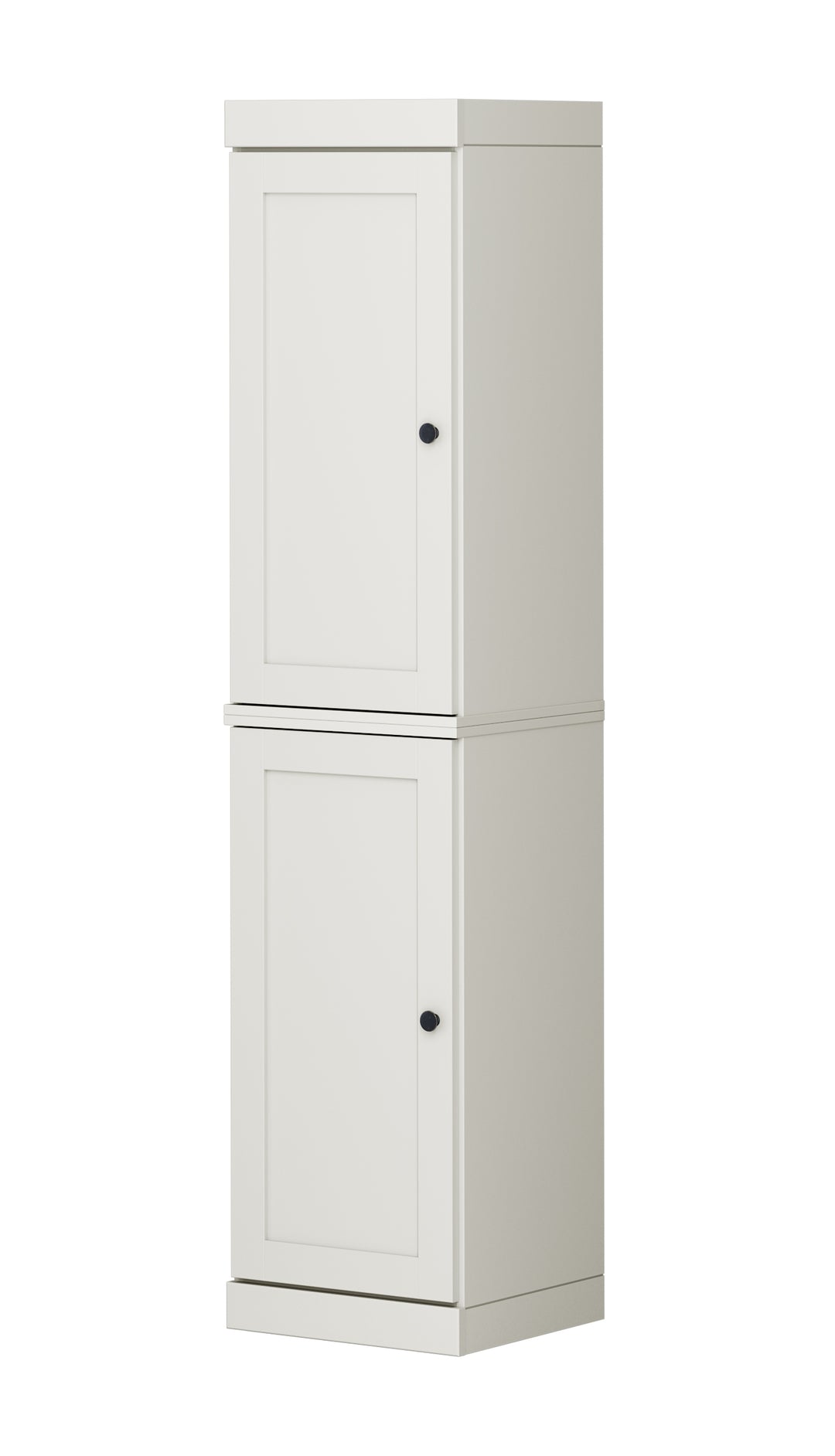 100% Solid Wood Bathroom Storage Cabinet, Shaker Doors, 2 Drawers, Adjustable Shelves, 16.5" Wide, 71.5" Tall