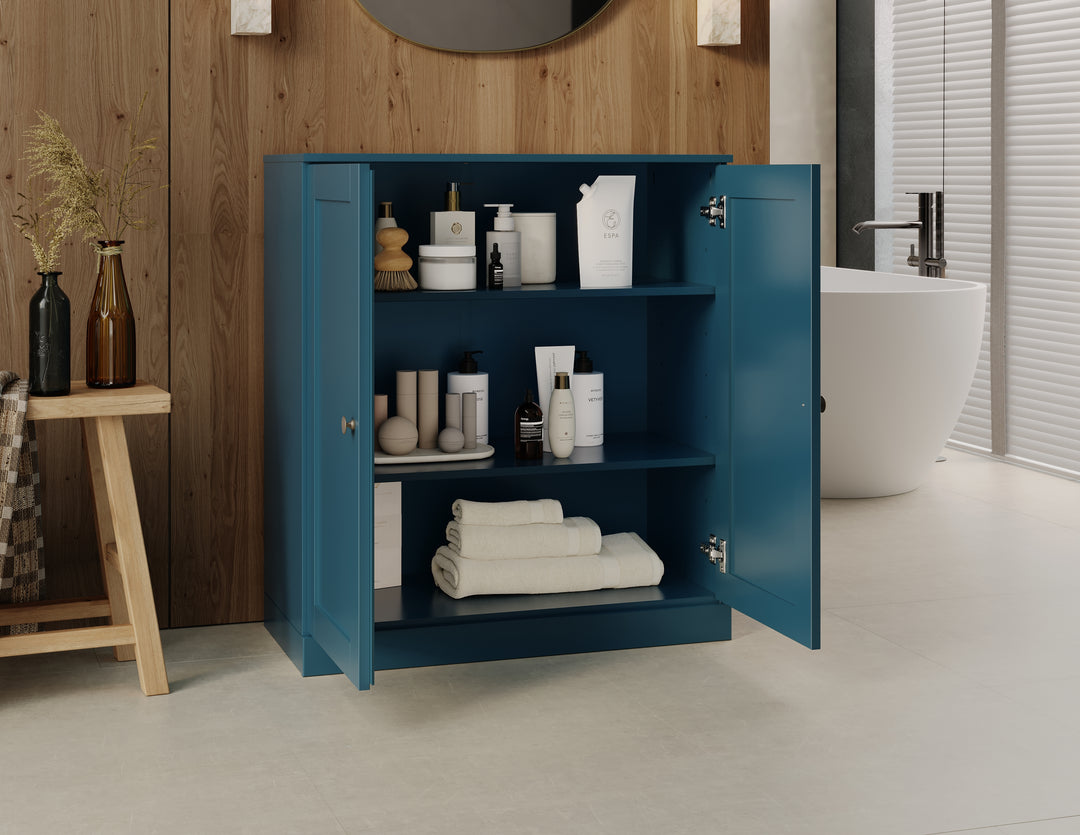 100% Solid Wood 32" Bathroom Cabinet with Shaker Wood Doors