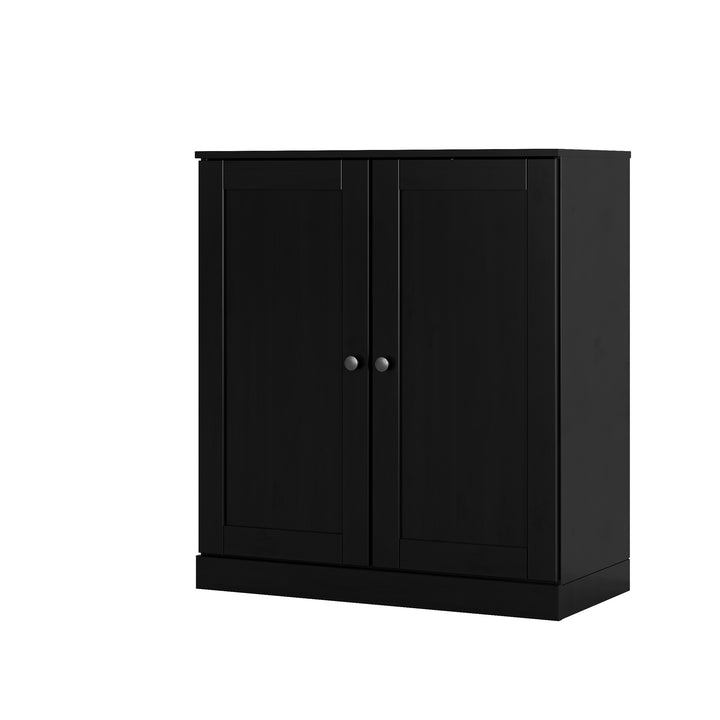 100% Solid Wood Shoe Storage Cabinet with Shaker Doors, Adjustable Shelves, Space Saving Stackable Entryway Organizer, 32" W x 35.75" H