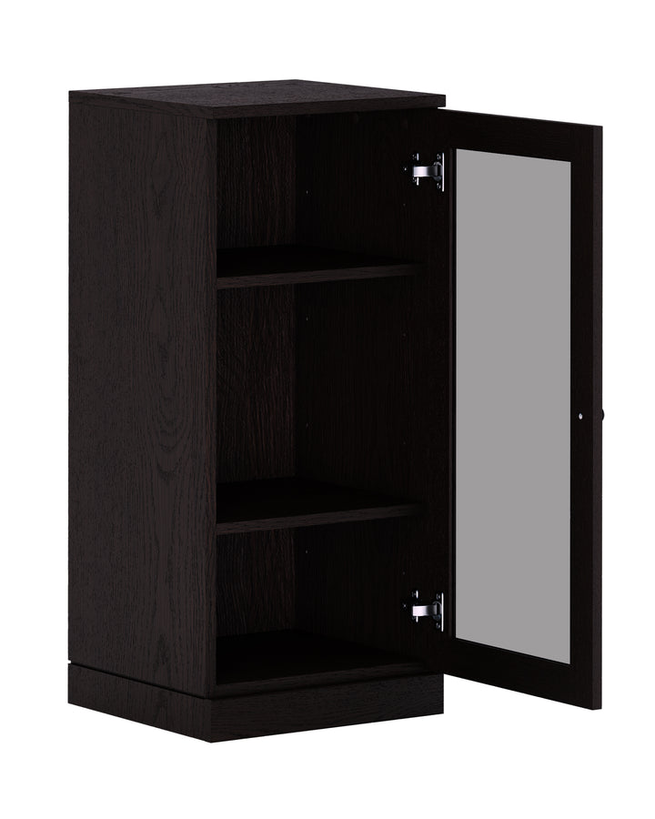 Premium 100% Solid European Oak Bathroom Wall Cabinet with Tinted Glass Doors, 16" W x 35.75" H
