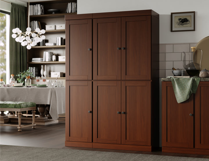 100% Solid Wood 48.5" Pantry Cabinet, Shaker Wood Doors
