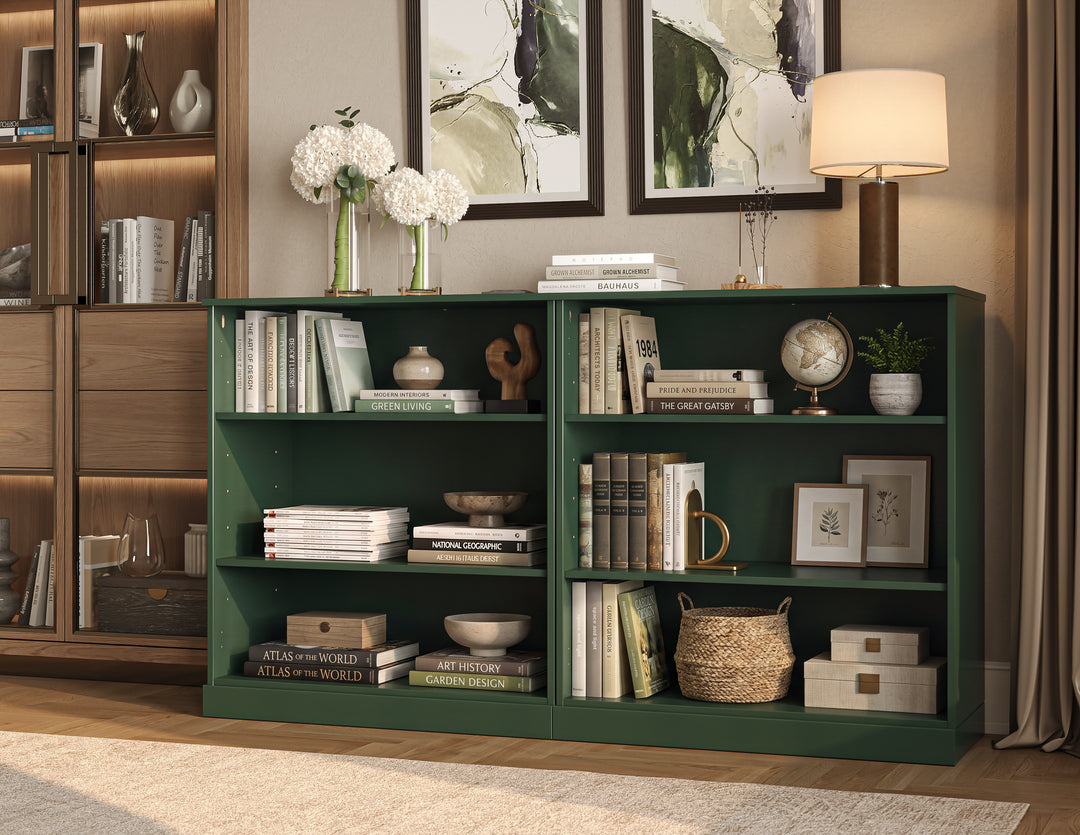100% Solid Wood 6-Shelf Bookcase Cabinet with Open Storage and Adjustable Shelves, Display Bookshelf, 64" W x 35.75" H