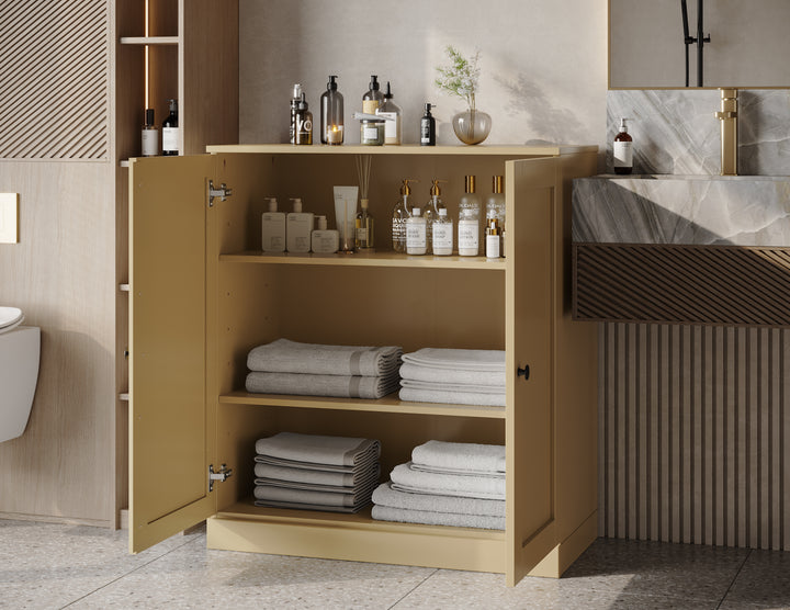 100% Solid Wood 32" Bathroom Cabinet with Shaker Wood Doors