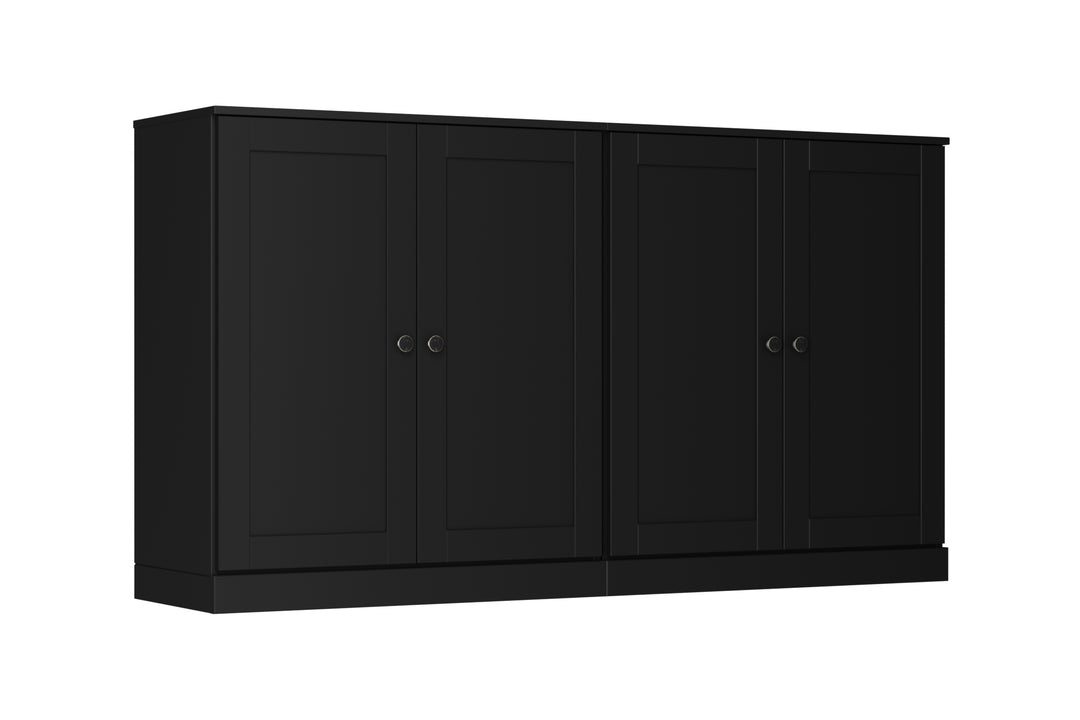 100% Solid Brazilian Pine Wood 64" Sideboard with Shaker Doors, 4-Drawers and Adjustable Shelves