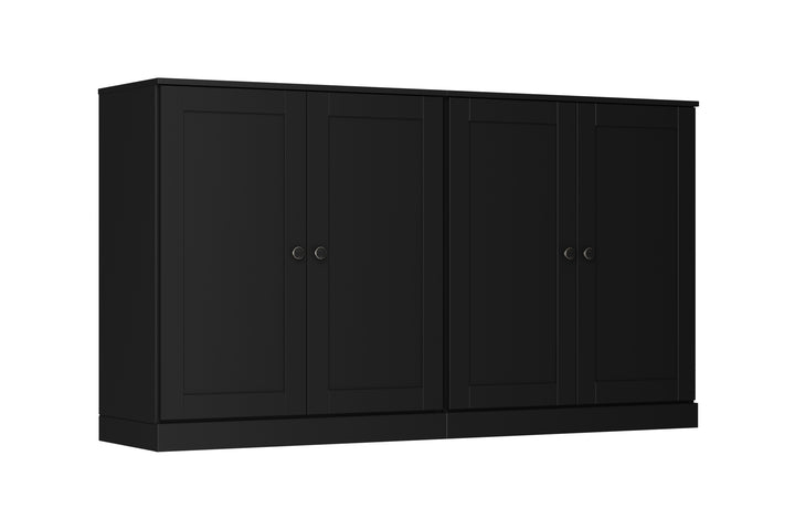 100% Solid Brazilian Pine Wood 64" Sideboard with Shaker Doors, 4-Drawers and Adjustable Shelves