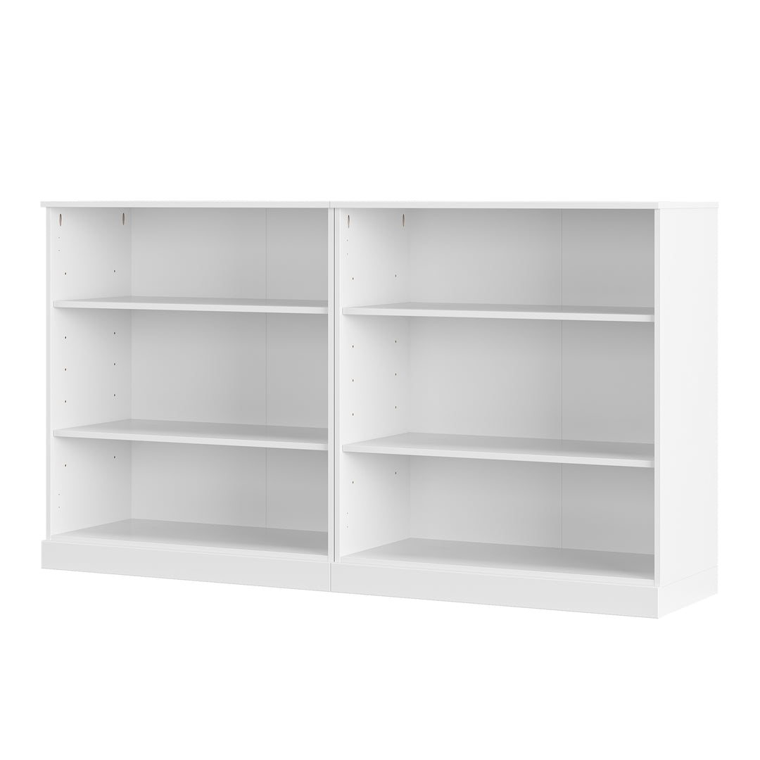 100% Solid Wood Freestanding Modular 6-Shelf Bookcase Cabinet with Open Adjustable Shelves, Display Storage Bookshelf, 64" W x 35.75" H