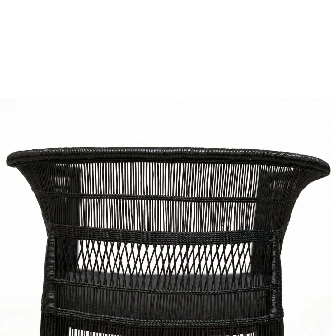 100% Handwoven Natural Rattan 3-Piece Indoor Seating Set with 2 Chairs and Loveseat, Solid Wood Frame, Boho Farmhouse, Authentic African Craftsmanship