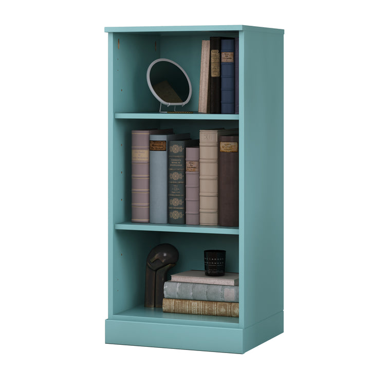 100% Solid Wood Freestanding 3-Shelf Bookcase Cabinet with Open Adjustable Shelves, Display Storage Bookshelf, 16.5" W x 35.75" H