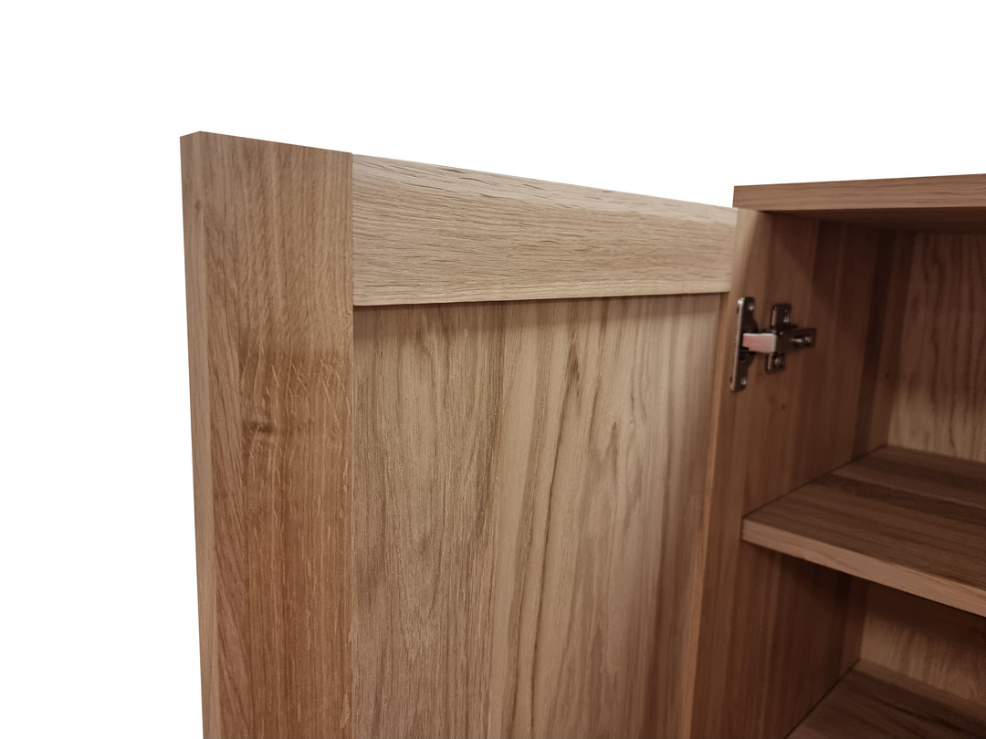 Premium 100% Solid European Oak Hardwood Bathroom Storage Cabinet with Shaker Doors – 32" Wide, 71.5" Tall
