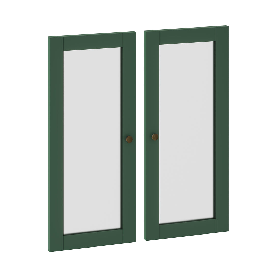 100% Solid Wood Modular Frosted Glass Double Door Kit