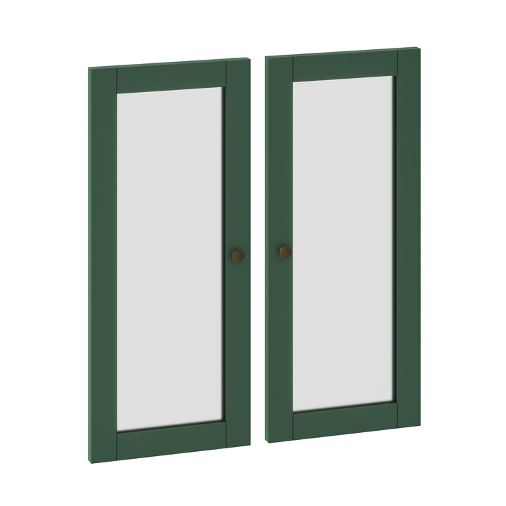 100% Solid Wood Modular Frosted Glass Double Door Kit