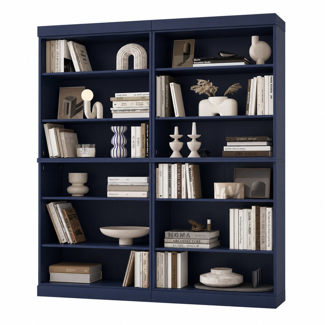 100% Solid Wood Tall Modular Bookcase Cabinet with 12 Adjustable Shelves, Open Display Storage Bookshelf, 64" W x 71.5" H