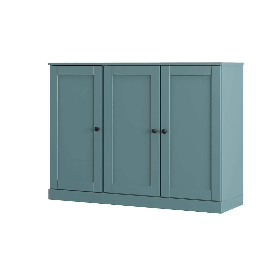 100% Solid Wood Shoe Storage Cabinet with Shaker Doors, Adjustable Shelves, Space Saving Modular Entryway Organizer, 48.5" W x 35.75" H